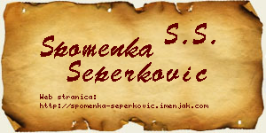 Spomenka Šeperković vizit kartica